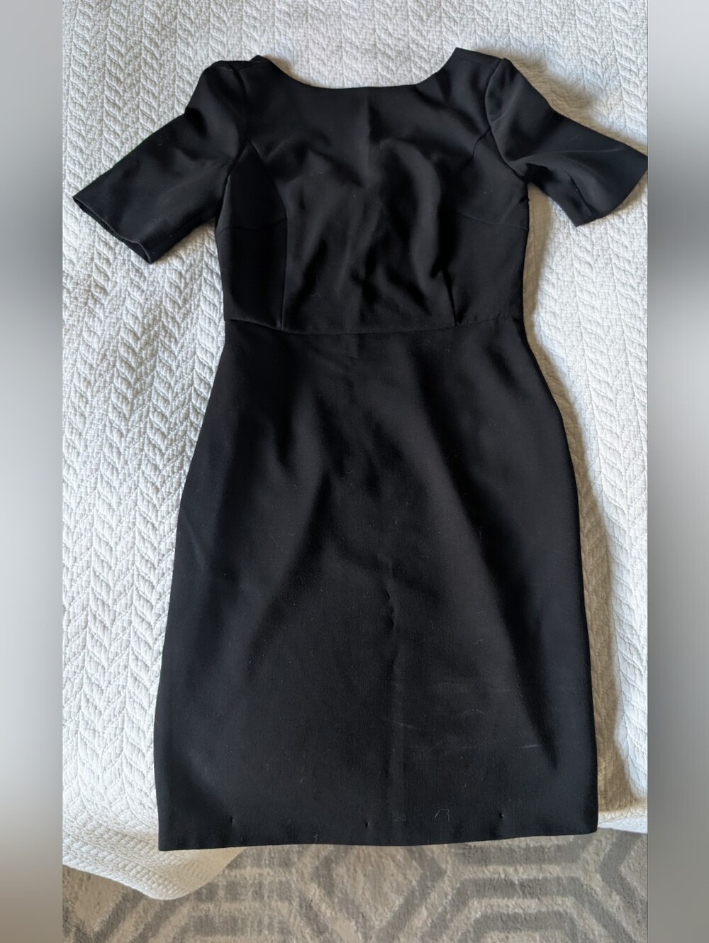Moschino Black Short-Sleeve Midi Sheath Dress